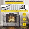 VEVOR Pantalla para chimenea 38 x 26,5 pulgadas resistente protector de chispas independiente de hierro con soporte malla metálica para manualidades