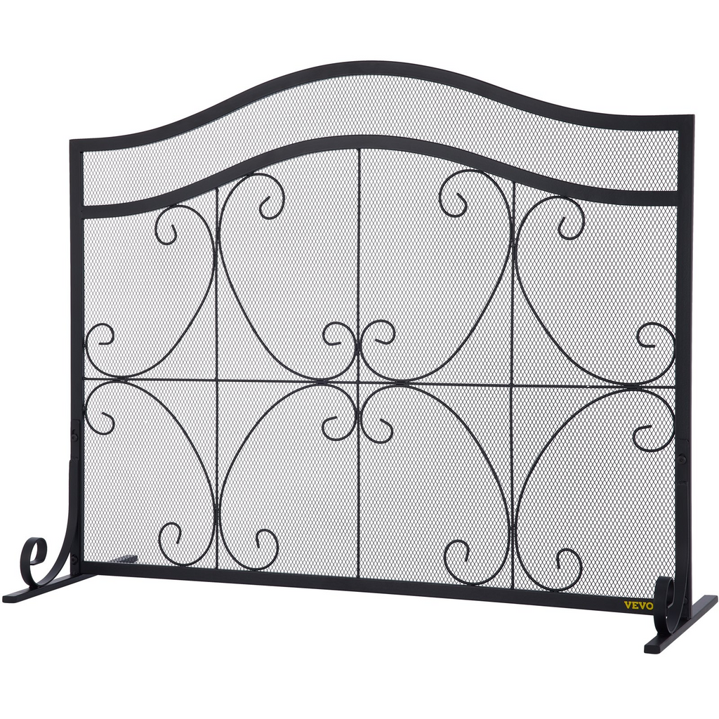 VEVOR Pantalla para chimenea 38 x 26,5 pulgadas resistente protector de chispas independiente de hierro con soporte malla metálica para manualidades