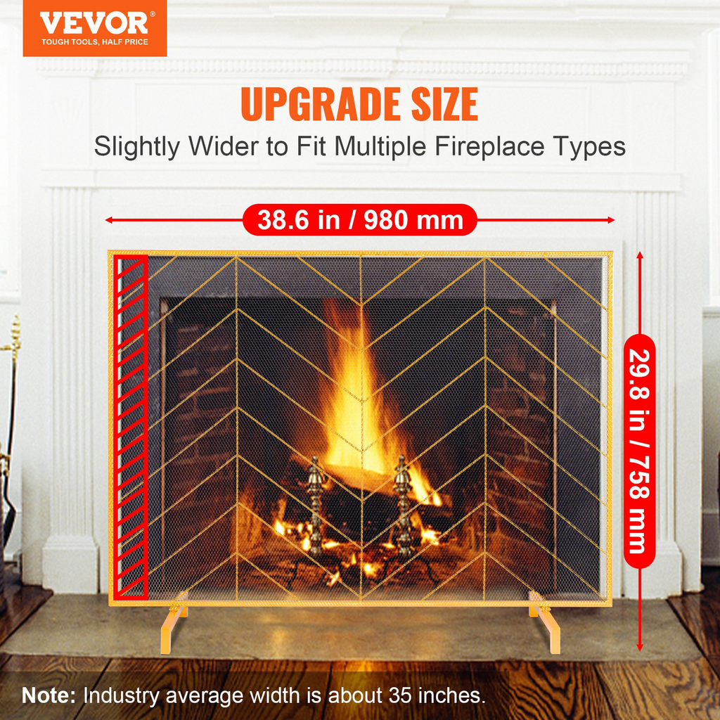 Pantalla para chimenea VEVOR de un solo panel