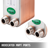 Intercambiador de calor VEVOR de 3" x 7,5" 40 placas  316L 3/4" MPT