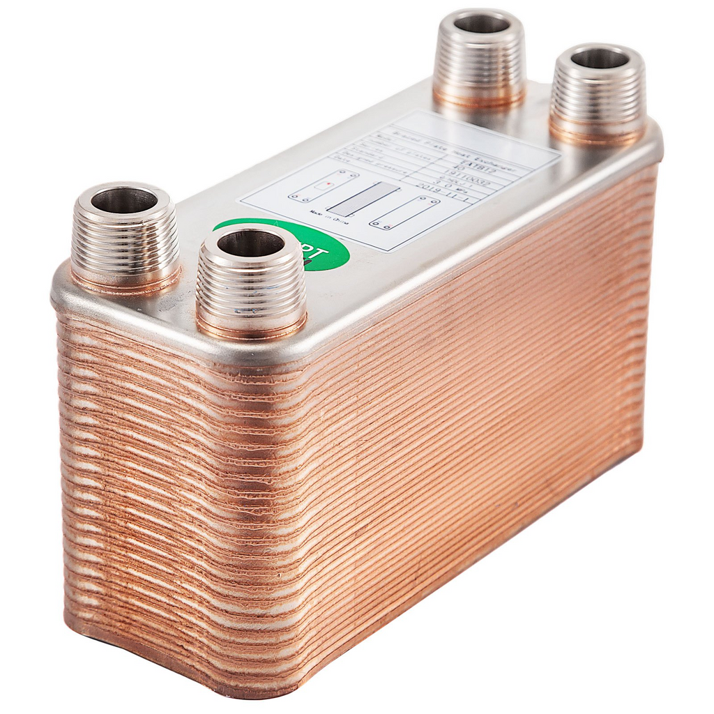 Intercambiador de calor VEVOR de 3" x 7,5" 40 placas  316L 3/4" MPT