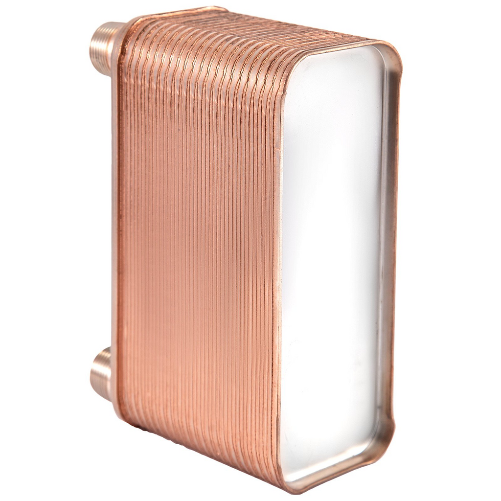 Intercambiador de calor VEVOR de 3" x 7,5" 40 placas  316L 3/4" MPT