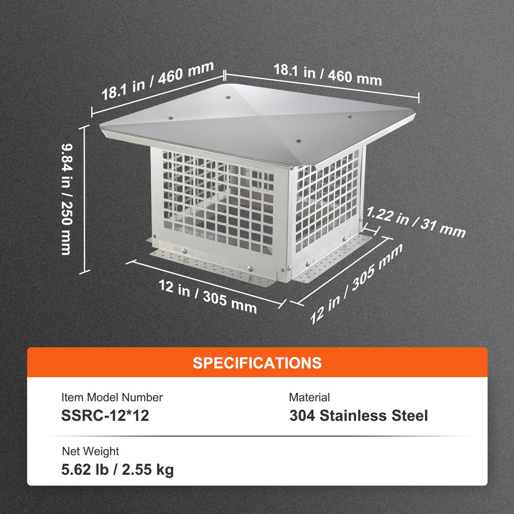 Tapa de chimenea VEVOR 12 x 12 pulgadas