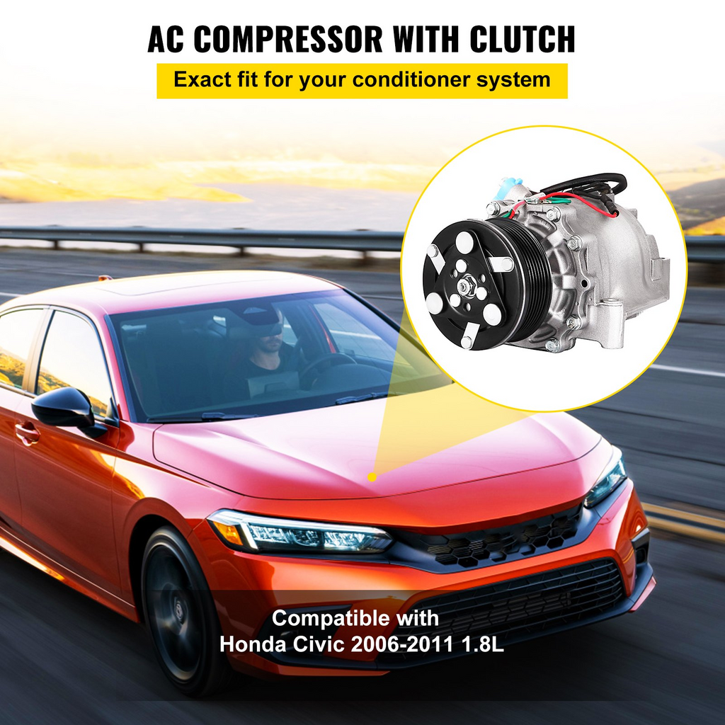 Embrague del compresor de aire acondicionado VEVOR para Honda Civic 1.8L 2006-2011