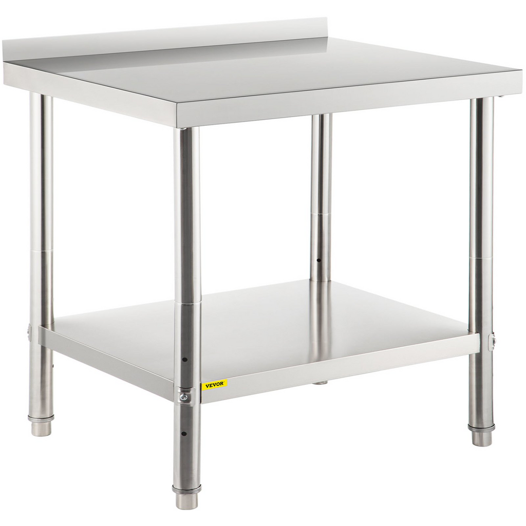 Mesa de preparación de acero inoxidable VEVOR 36 x 24 x 35 pulgadas capacidad de carga de 440 libras