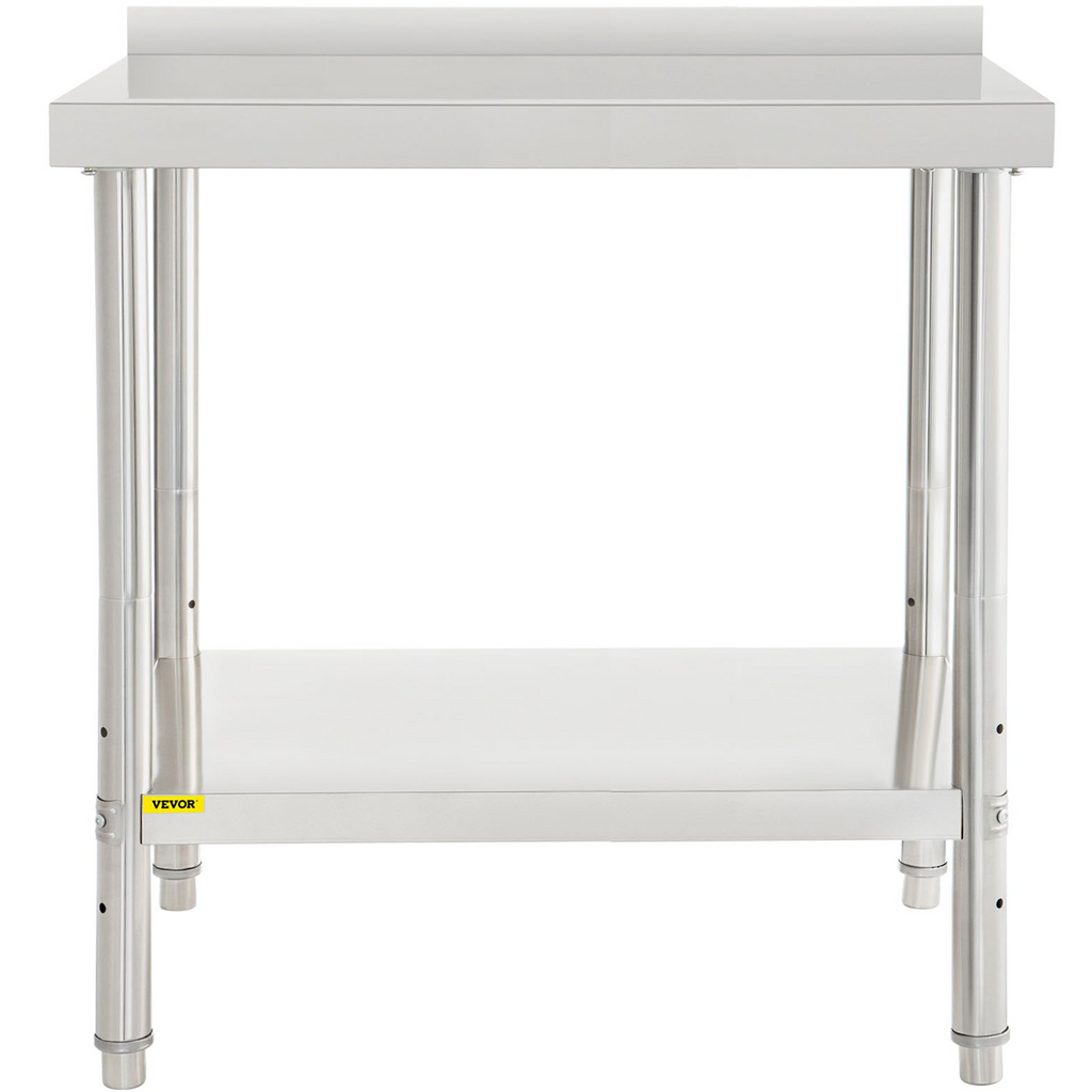 Mesa de preparación de acero inoxidable VEVOR 36 x 24 x 35 pulgadas capacidad de carga de 440 libras
