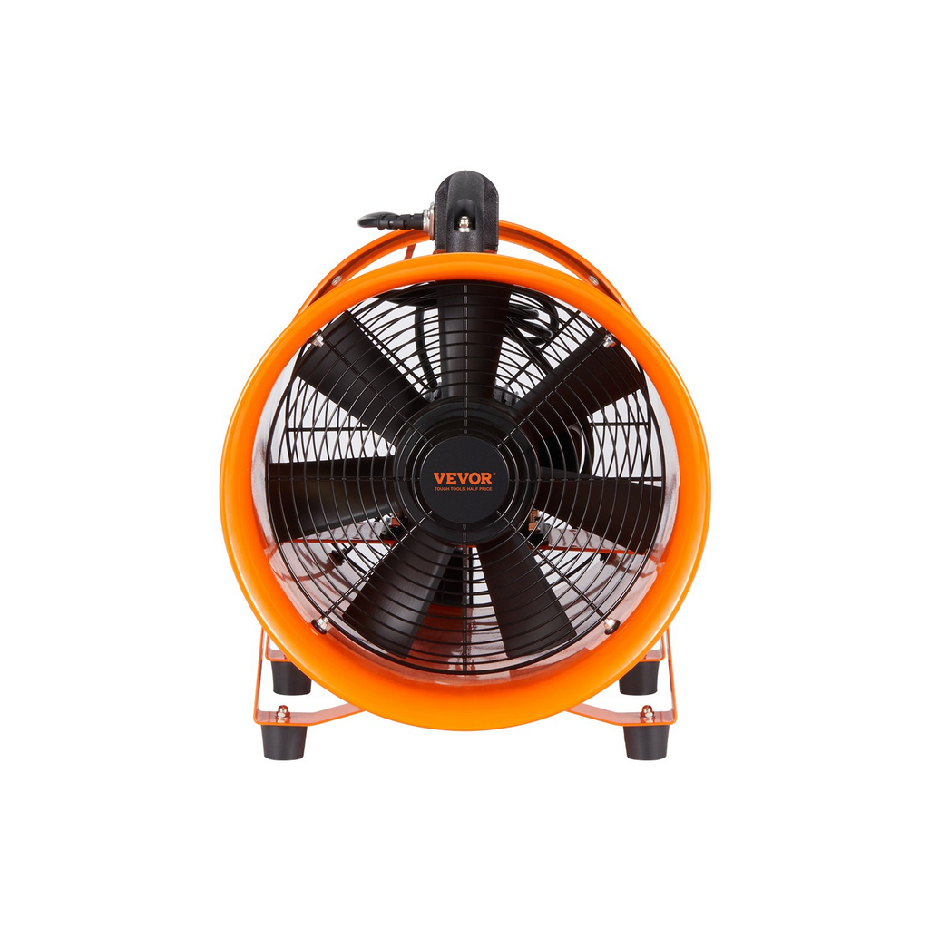 Ventilador portátil VEVOR, ventilador cilíndrico resistente de 10 pulgadas con manguera de conducto de 16,4 pies, soplador de escape de taller potente de 380 W 1893FM, soplador de uso industrial JH2