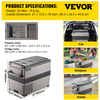VEVOR Refrigerador portátil de 12 voltios 45 l (48 qt) de enfriamiento rápido con control por aplicación (-4 ℉ ~ 68 ℉)