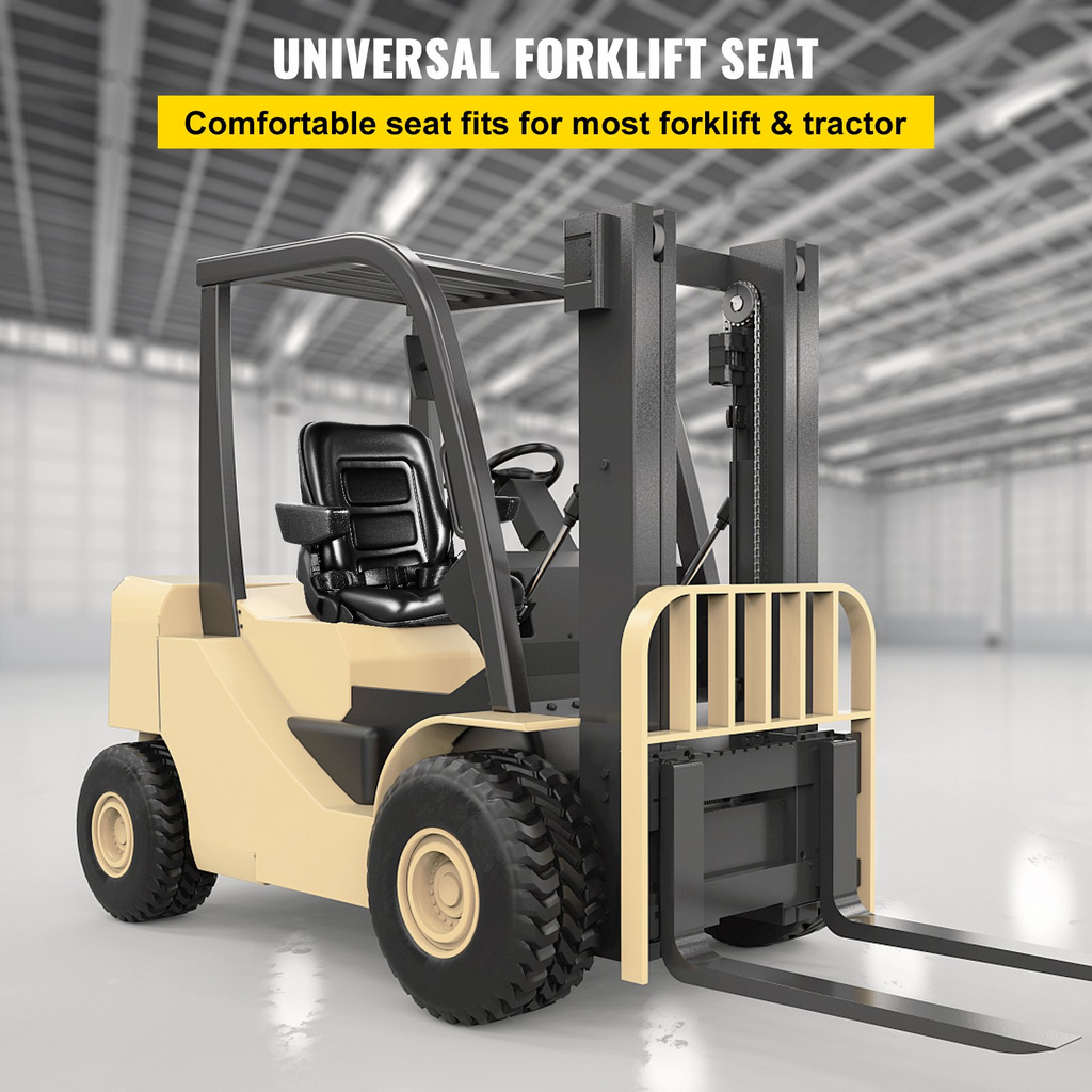 Asiento universal para carretilla elevadora VEVOR ajustable de 6"/150 mm
