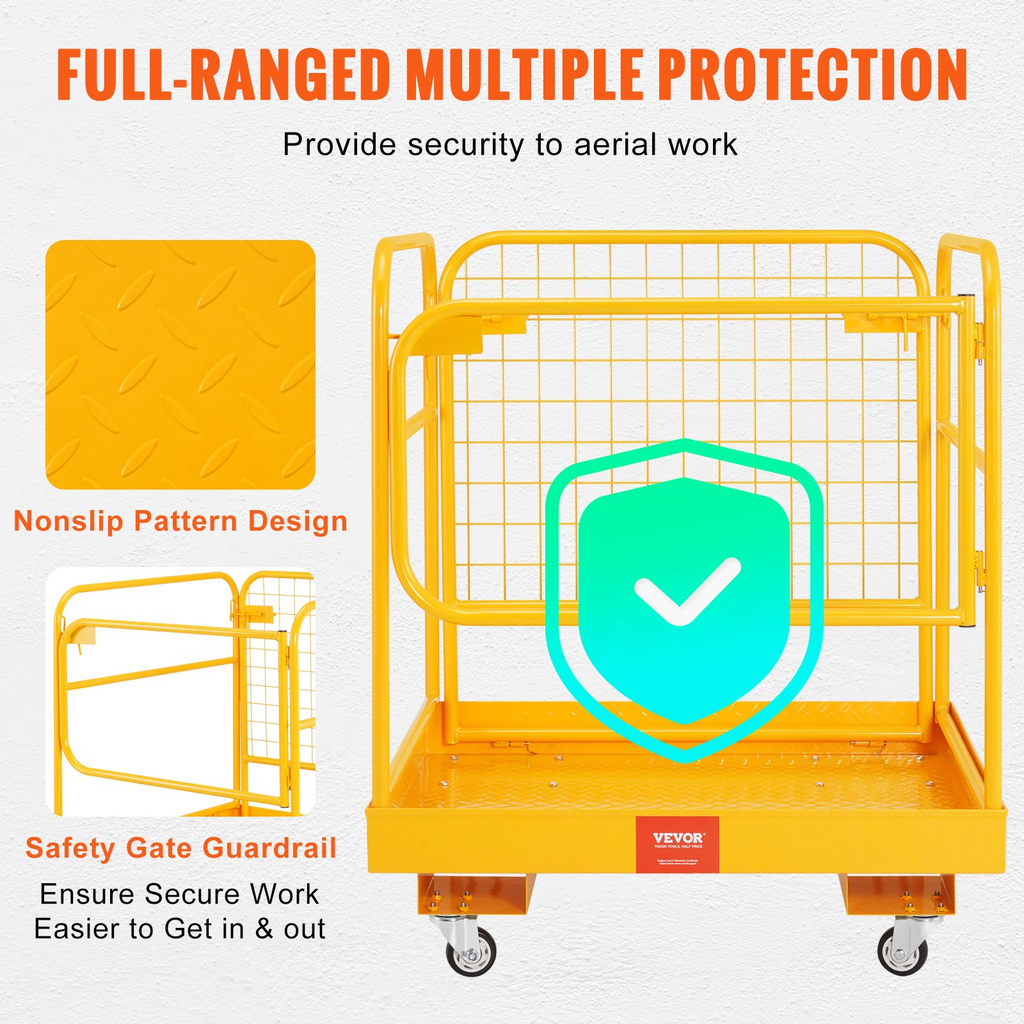 Jaula de seguridad para montacargas VEVOR capacidad de carga de 1200 libras de 36 x 36 pulgadas