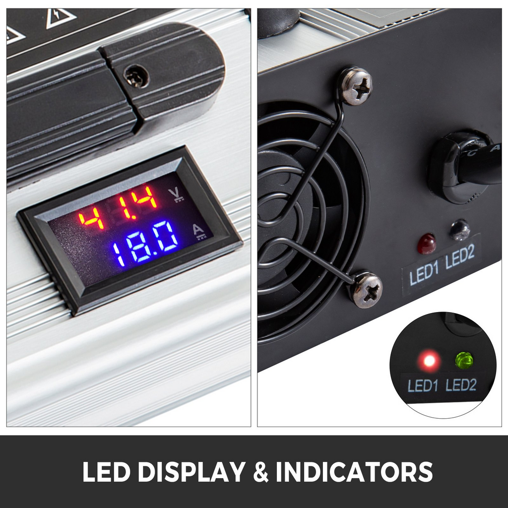 Cargador de batería para carrito de golf VEVOR de 36 V y 18 A con enchufe Powerwise y luces indicadoras LED