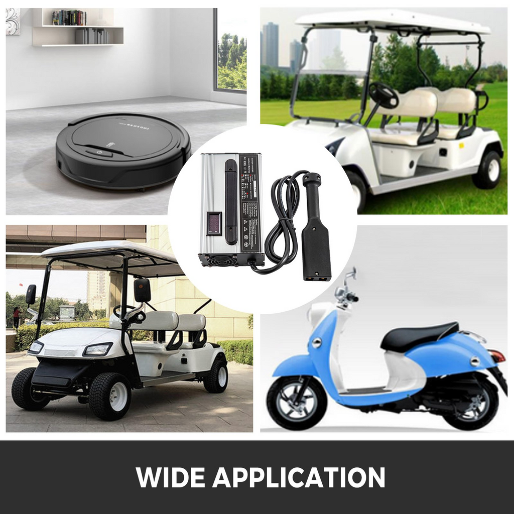 Cargador de batería para carrito de golf VEVOR de 36 V y 18 A con enchufe Powerwise y luces indicadoras LED