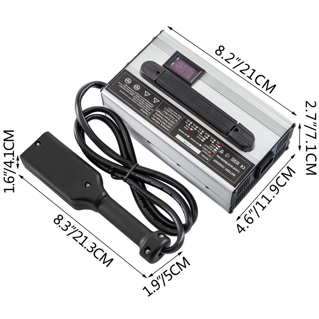 Cargador de batería para carrito de golf VEVOR de 36 V y 18 A con enchufe Powerwise y luces indicadoras LED