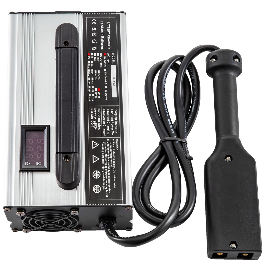 Cargador de batería para carrito de golf VEVOR de 36 V y 18 A con enchufe Powerwise y luces indicadoras LED