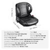 Asiento de carretilla elevadora universal VEVOR con respaldo en ángulo ajustable microinterruptor y cinturón de seguridad