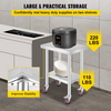 Mesa de trabajo de acero inoxidable VEVOR de 24 x 18 x 34 pulgadas con estante ajustable de 3 niveles y 4 ruedas
