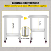 Mesa de trabajo de acero inoxidable VEVOR de 24 x 18 x 34 pulgadas con estante ajustable de 3 niveles y 4 ruedas