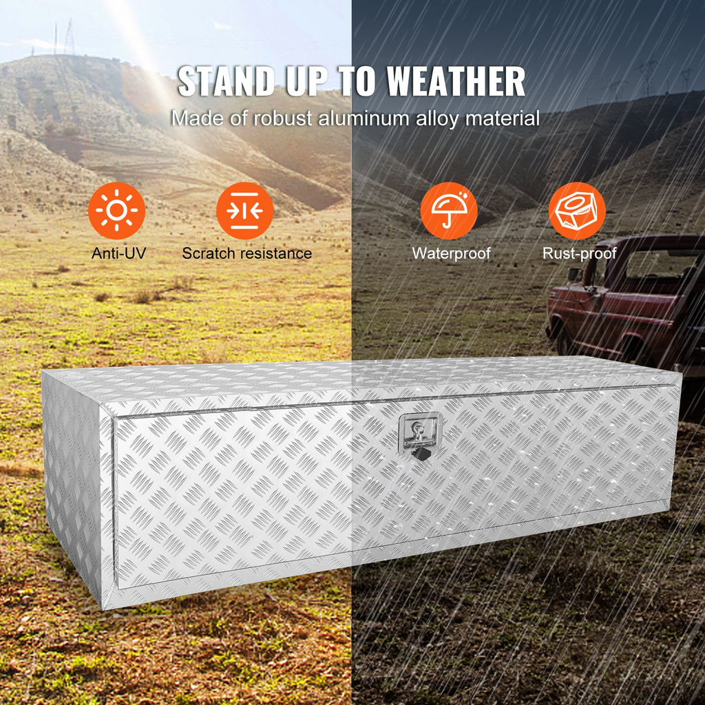 VEVOR Caja de almacenamiento para debajo de la carrocería de camión 60" × 24" × 24"