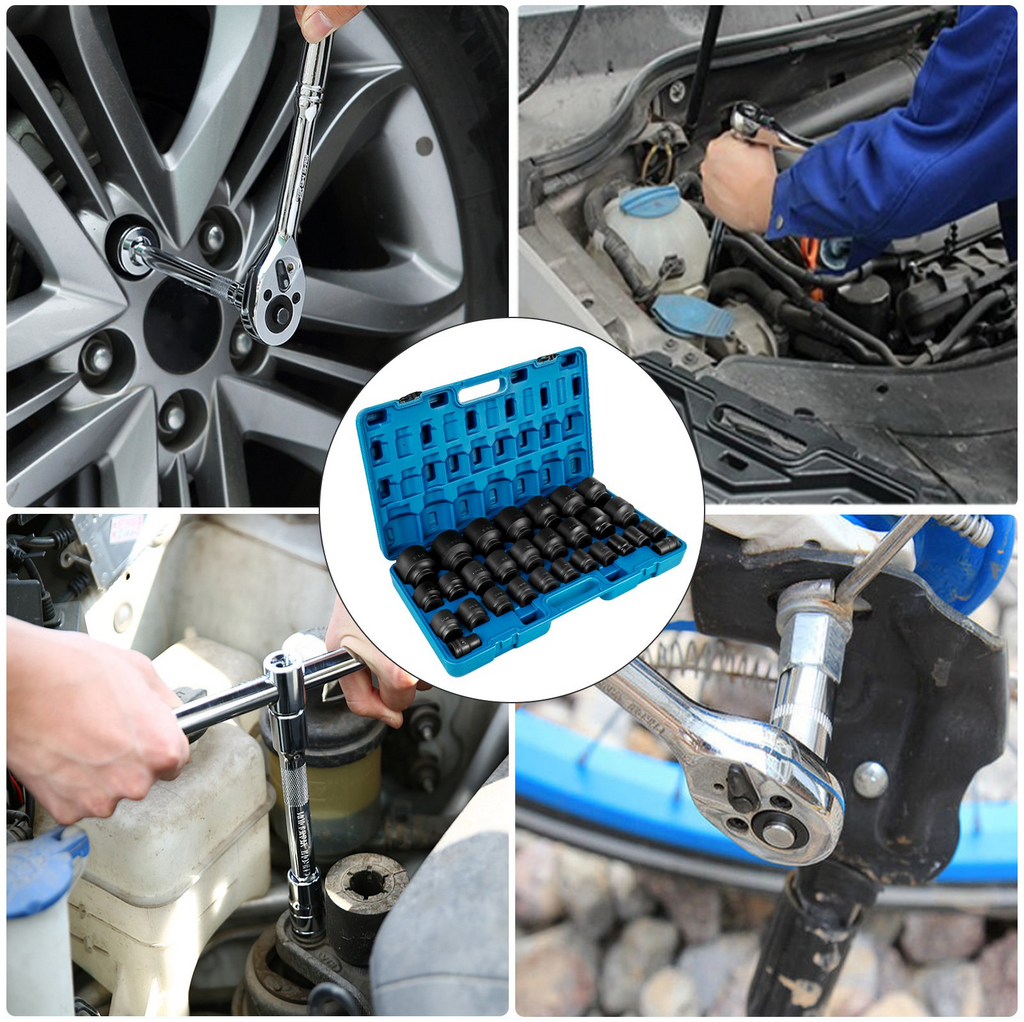 Juego de dados de impacto VEVOR de 3/4 pulgadas 29 piezas dados de impacto de 6 puntas