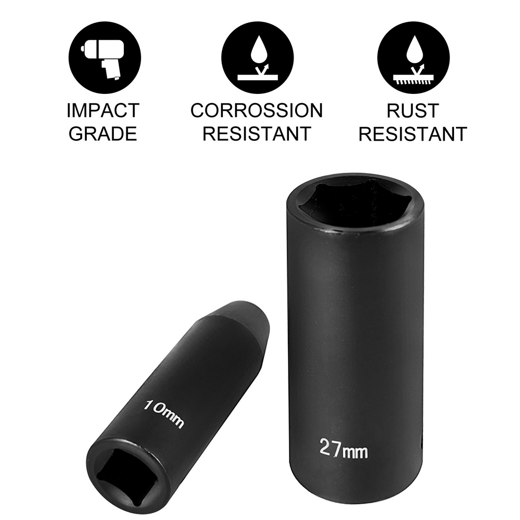 Juego de dados de impacto VEVOR de 1/2 pulgada 26 piezas de 6 puntas