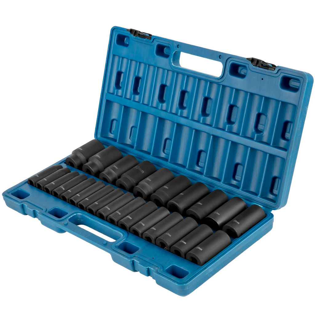 Juego de dados de impacto VEVOR de 1/2 pulgada 26 piezas de 6 puntas