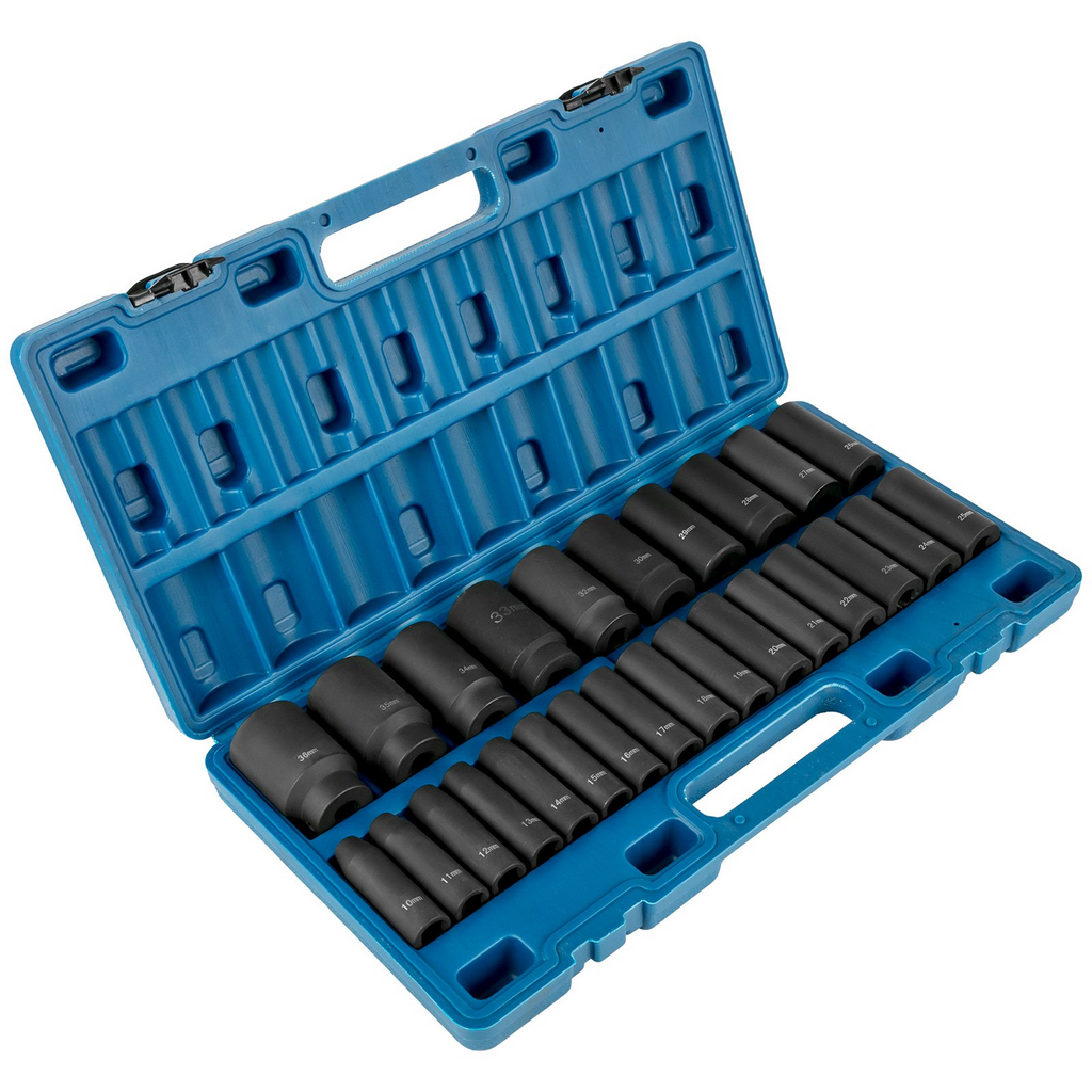 Juego de dados de impacto VEVOR de 1/2 pulgada 26 piezas de 6 puntas