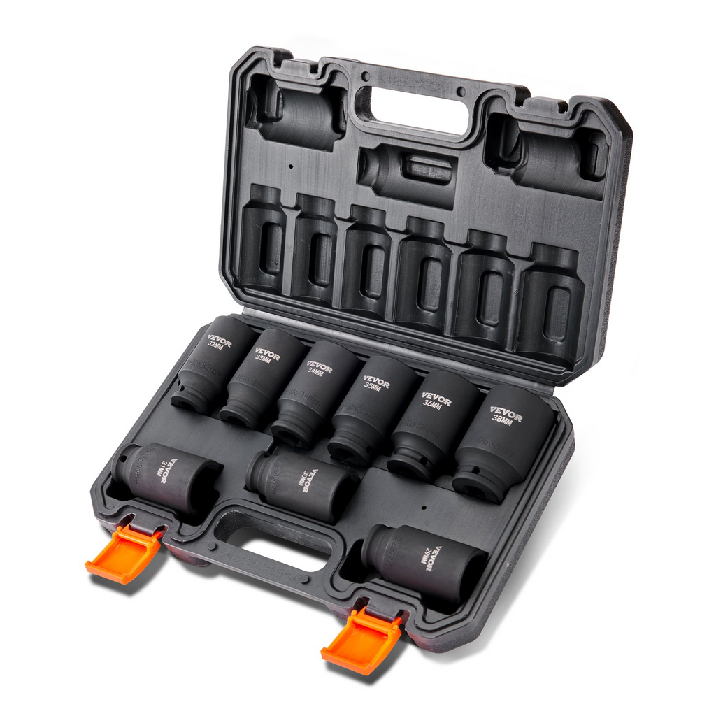 VEVOR Juego de dados de impacto con impulsión de 1/2" 9 piezas de 29 a 38 mm