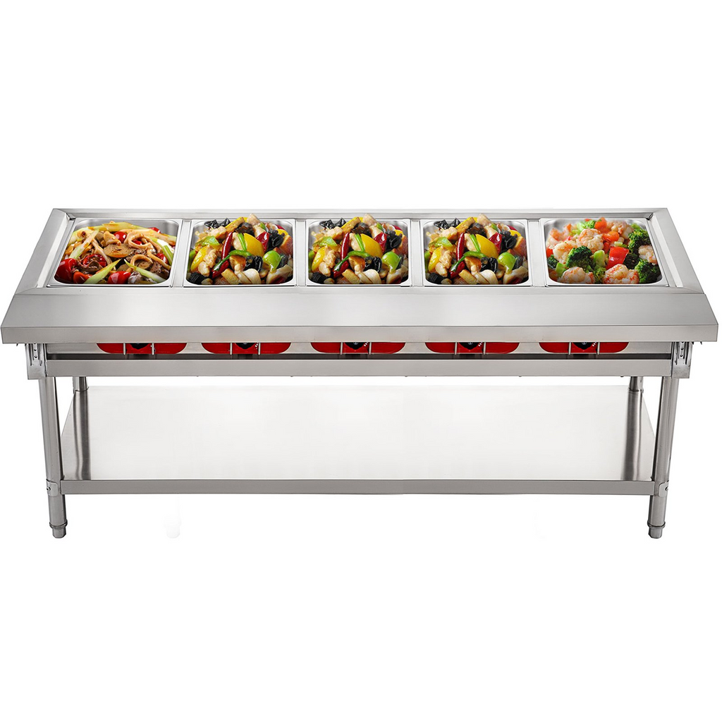 Calentador de alimentos eléctrico comercial 5 ollas de 18 cuartos de galón de 7 pulgadas de 220 V 3750 W