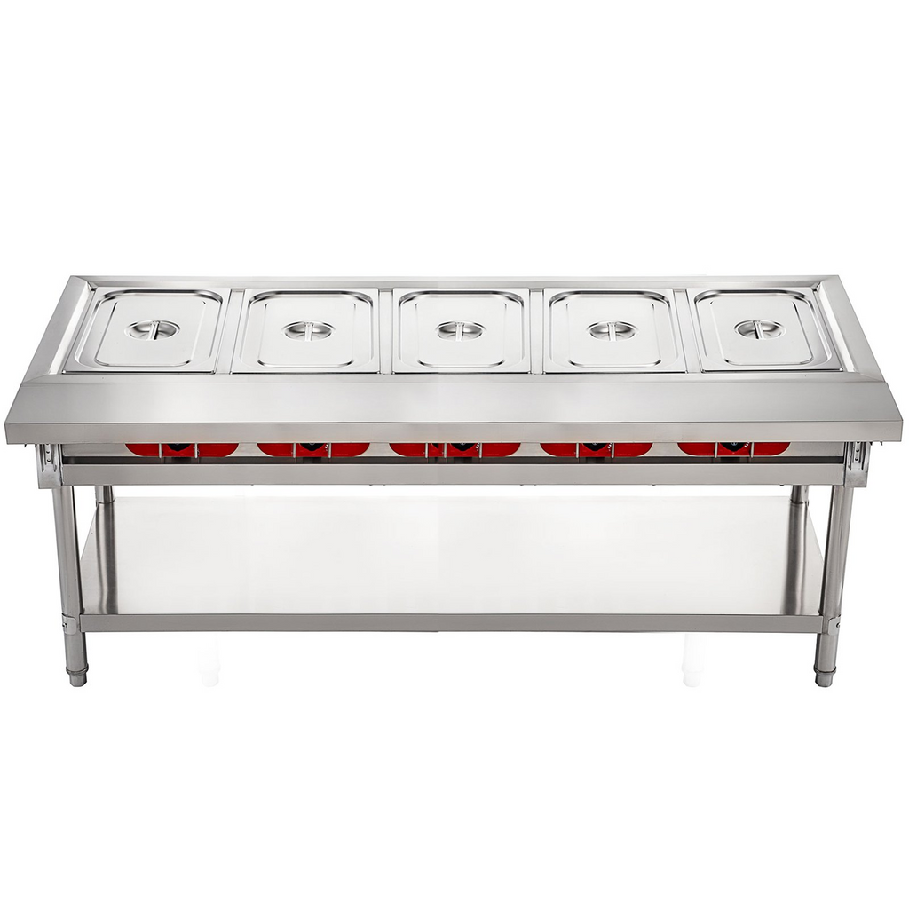 Calentador de alimentos eléctrico comercial 5 ollas de 18 cuartos de galón de 7 pulgadas de 220 V 3750 W