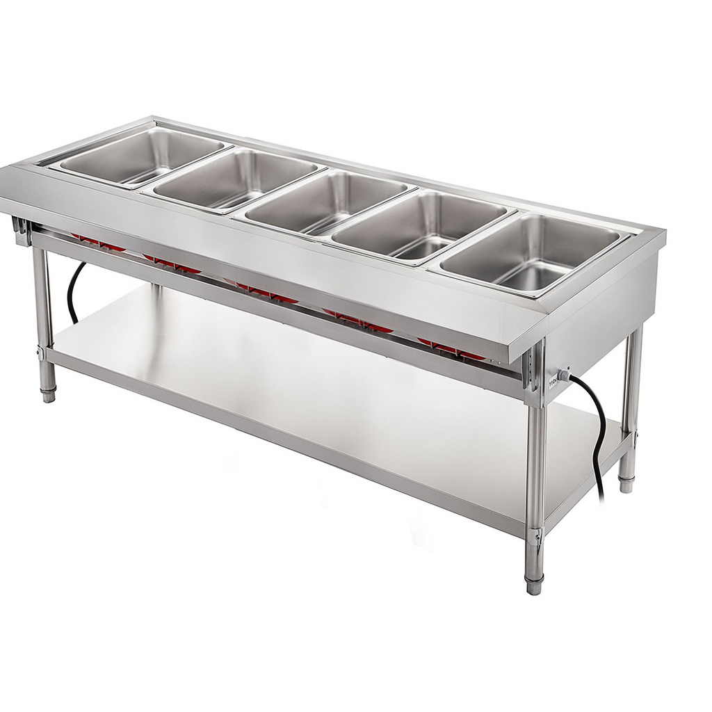 Calentador de alimentos eléctrico comercial 5 ollas de 18 cuartos de galón de 7 pulgadas de 220 V 3750 W