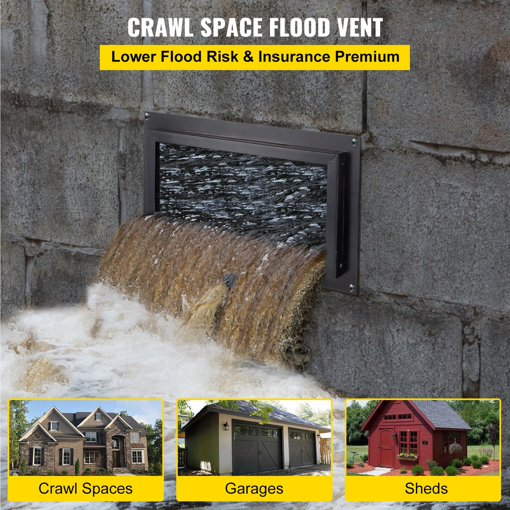 Ventilación para inundaciones VEVOR 8" de alto x 16" de ancho