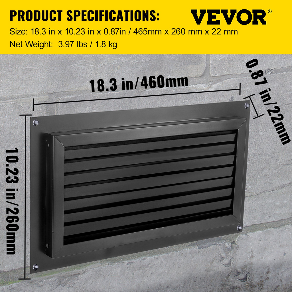 Ventilación para inundaciones VEVOR 8" de alto x 16" de ancho