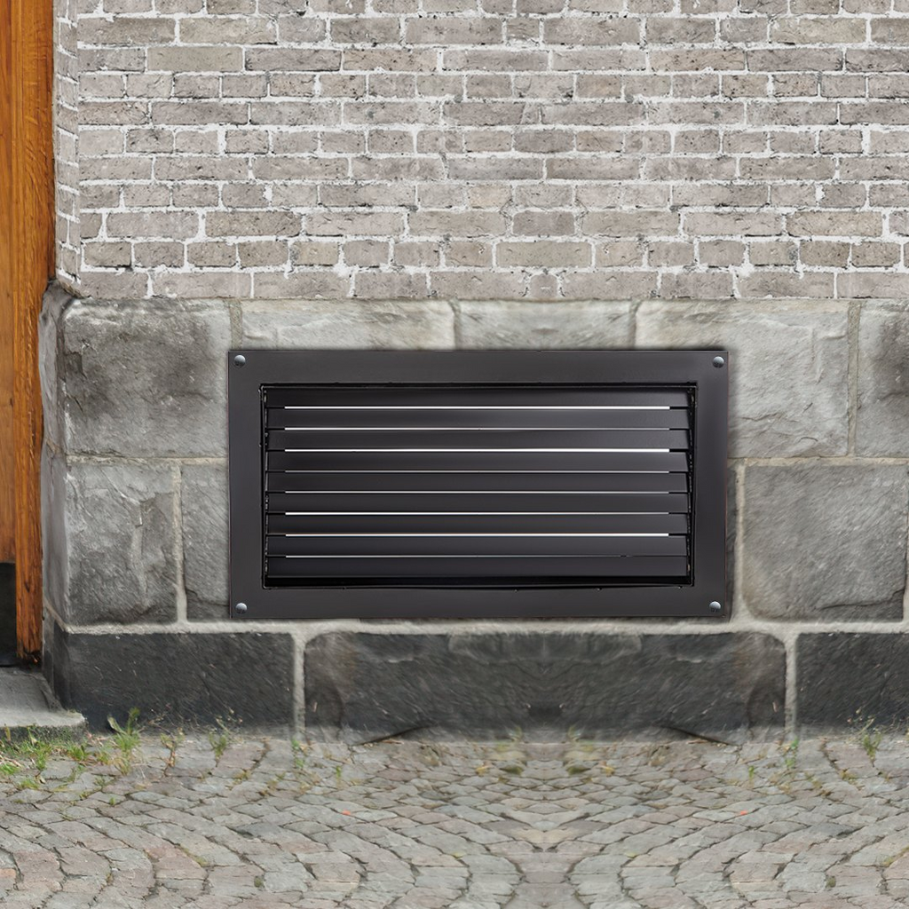 VEVOR - Respiradero para cimientos contra inundaciones 20 cm de alto x 40 cm de ancho para reducir los daños en los cimientos y el riesgo de inundaciones color negro