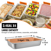 Juego de 4 sartenes para mesa de vapor de 20,9 x 12,8 x 3,9 pulgadas de profundidad de 13 l