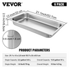 VEVOR - Juego de 6 sartenes para mesa de vapor de 20,9 x 12,8 x 2,6 pulgadas de profundidad de 8,5 l de profundidad