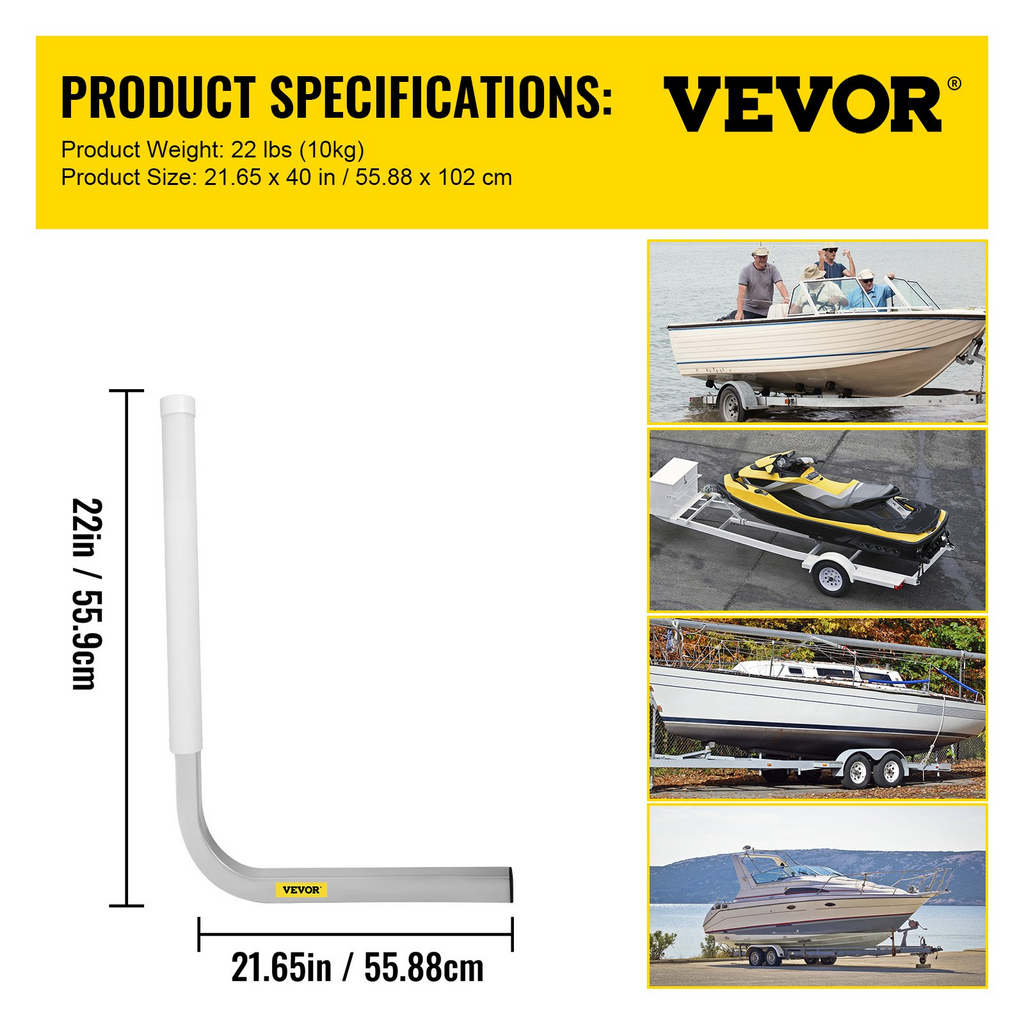 VEVOR - Guía para remolque de barco 22" 2 postes de acero para remolque