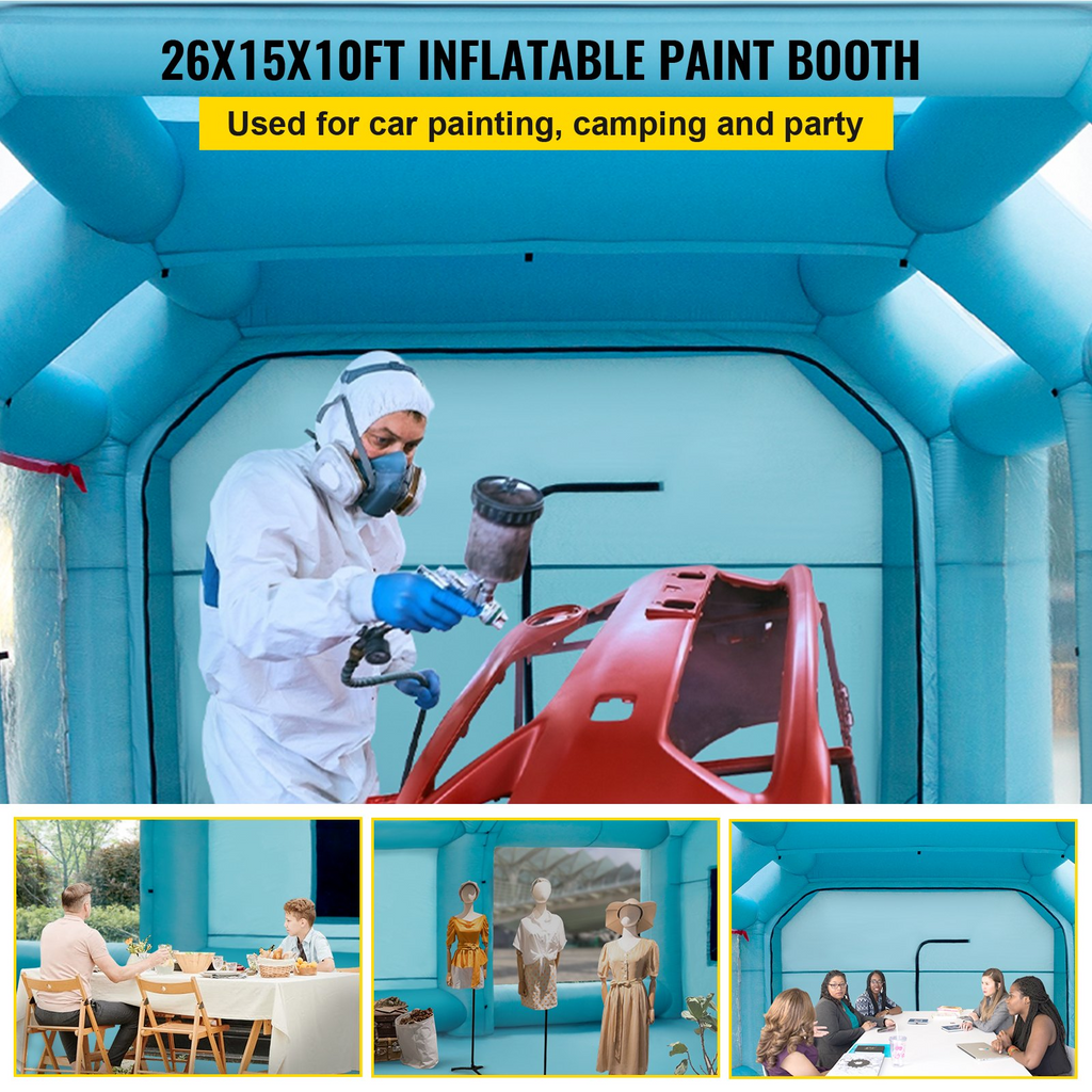 Cabina de pintura inflable portátil VEVOR 26 x 15 x 10 pies