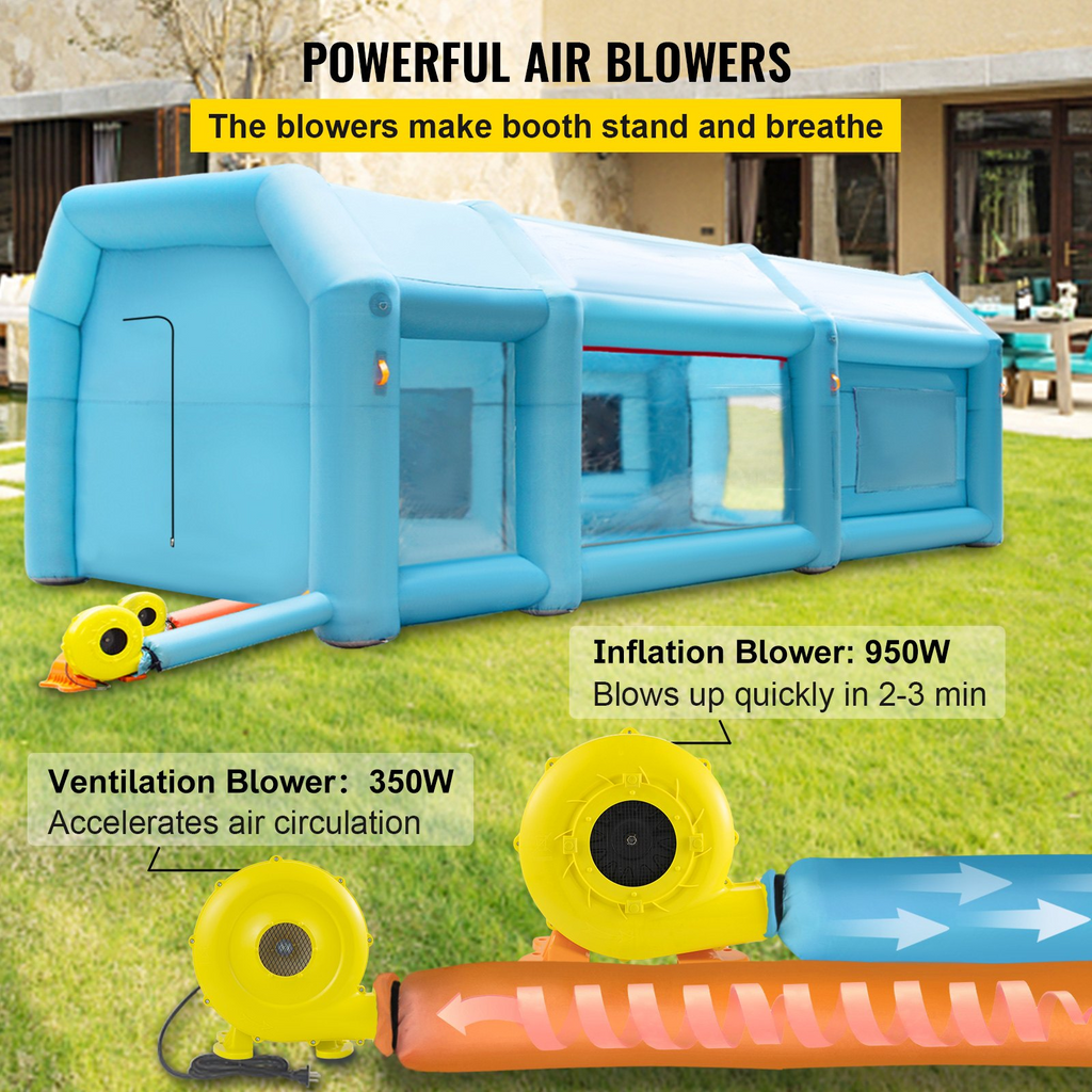 Cabina de pintura inflable portátil VEVOR 26 x 15 x 10 pies