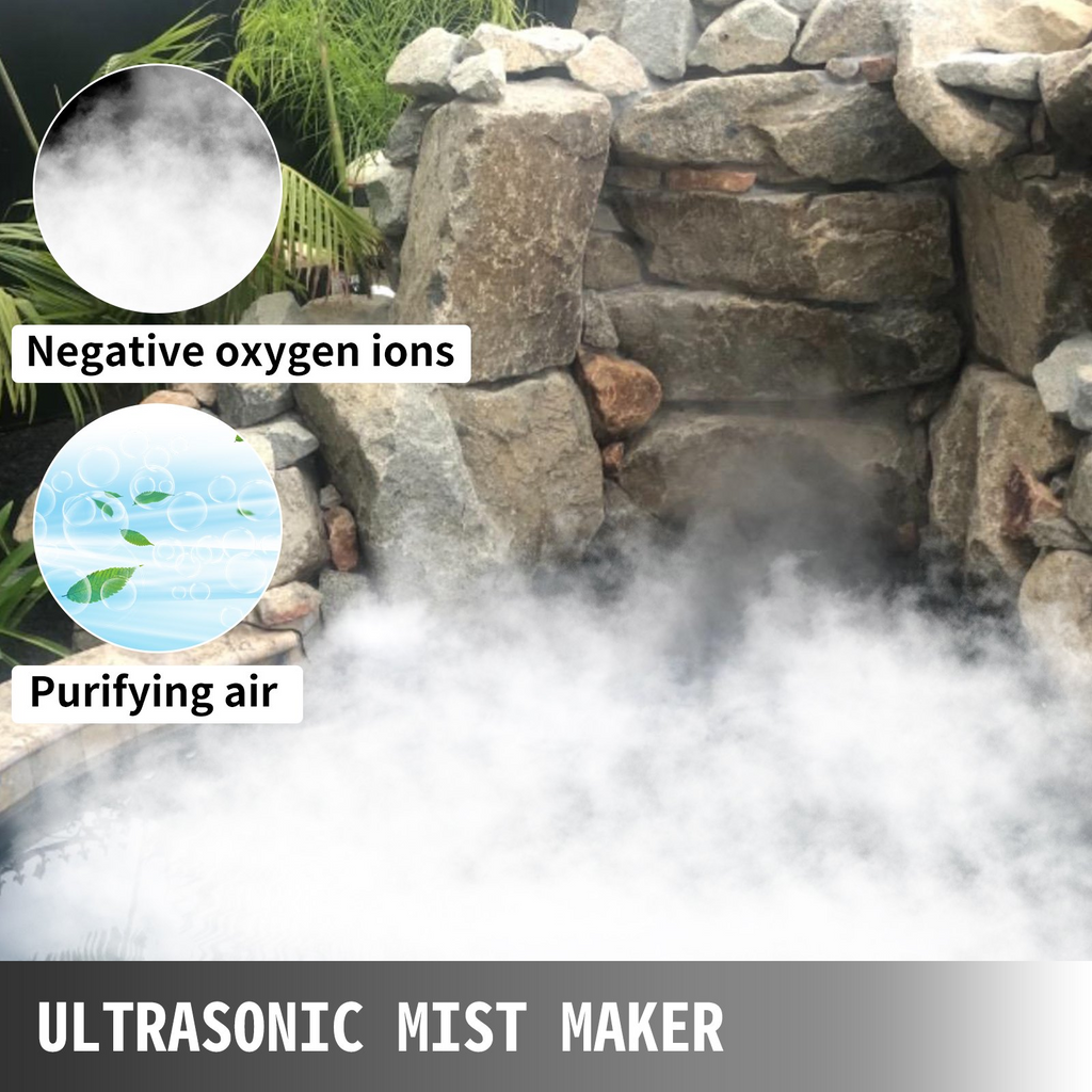Nebulizador ultrasónico de 10 cabezales con fuente de alimentación resistente al agua 5 kg/h
