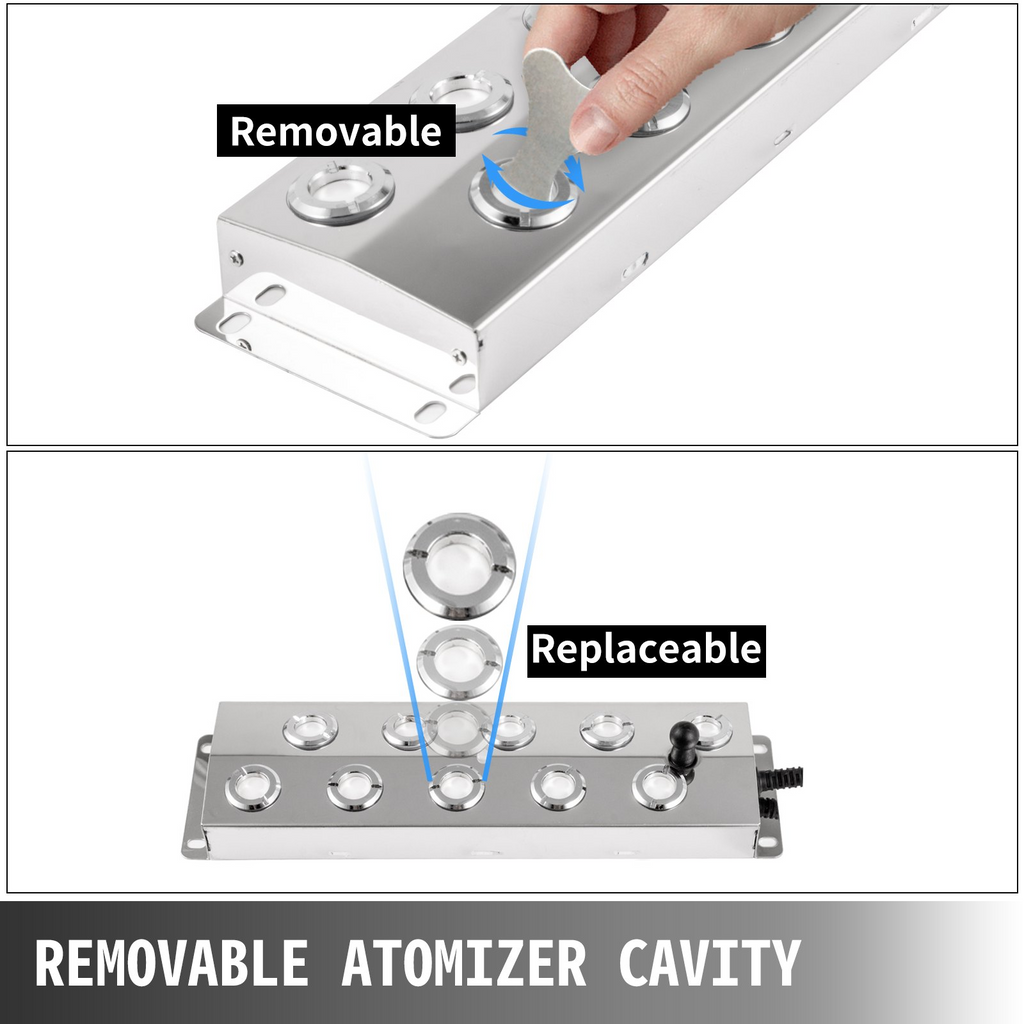 Nebulizador ultrasónico de 10 cabezales con fuente de alimentación resistente al agua 5 kg/h