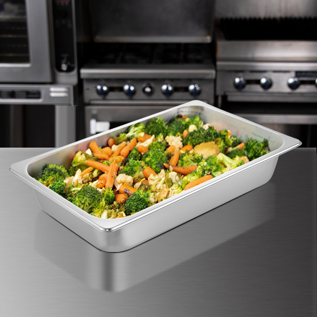 VEVOR - Juego de 6 sartenes para mesa de vapor de 20,9 x 12,8 x 3,9 pulgadas de profundidad recipiente para alimentos de tamaño completo de 13 l