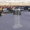 Podio acrílico VEVOR, soporte de podio acrílico transparente de 47" con amplia superficie de lectura y estante de almacenamiento,