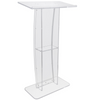 Podio acrílico VEVOR, soporte de podio acrílico transparente de 47" con amplia superficie de lectura y estante de almacenamiento,