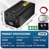 Inversor de onda sinusoidal pura VEVOR de 3500 vatios inversor de corriente de CC de 12 V a CA de 120 V para automóvil con puerto USB pantalla LCD control remoto y tomas de CA (GFCI)