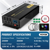 Inversor de potencia de 2500 vatios inversor de CC de 12 V a CA de 120 V