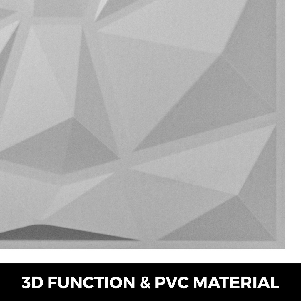 VEVOR - Paquete de 13 paneles de PVC ondulado 3D de color blanco diamante de 19,7 x 19,7 pulgadas para decoración de paredes interiores