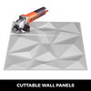 VEVOR - Paquete de 13 paneles de PVC ondulado 3D de color blanco diamante de 19,7 x 19,7 pulgadas para decoración de paredes interiores