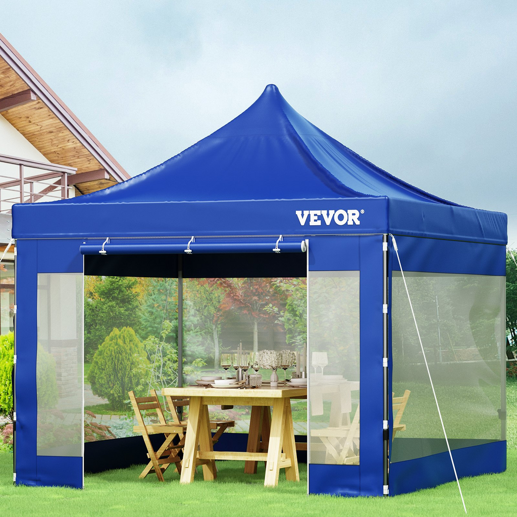 Carpa plegable para exteriores 10 x 10 pies paredes laterales extraíbles y bolsa con ruedas