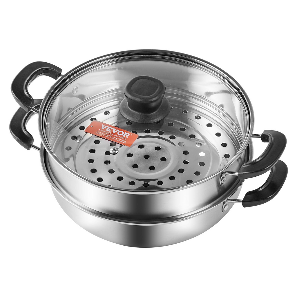 Olla de vapor VEVOR de 11 pulgadas/28 cm para cocinar con olla de 3 cuartos de galón y vaporera de verduras