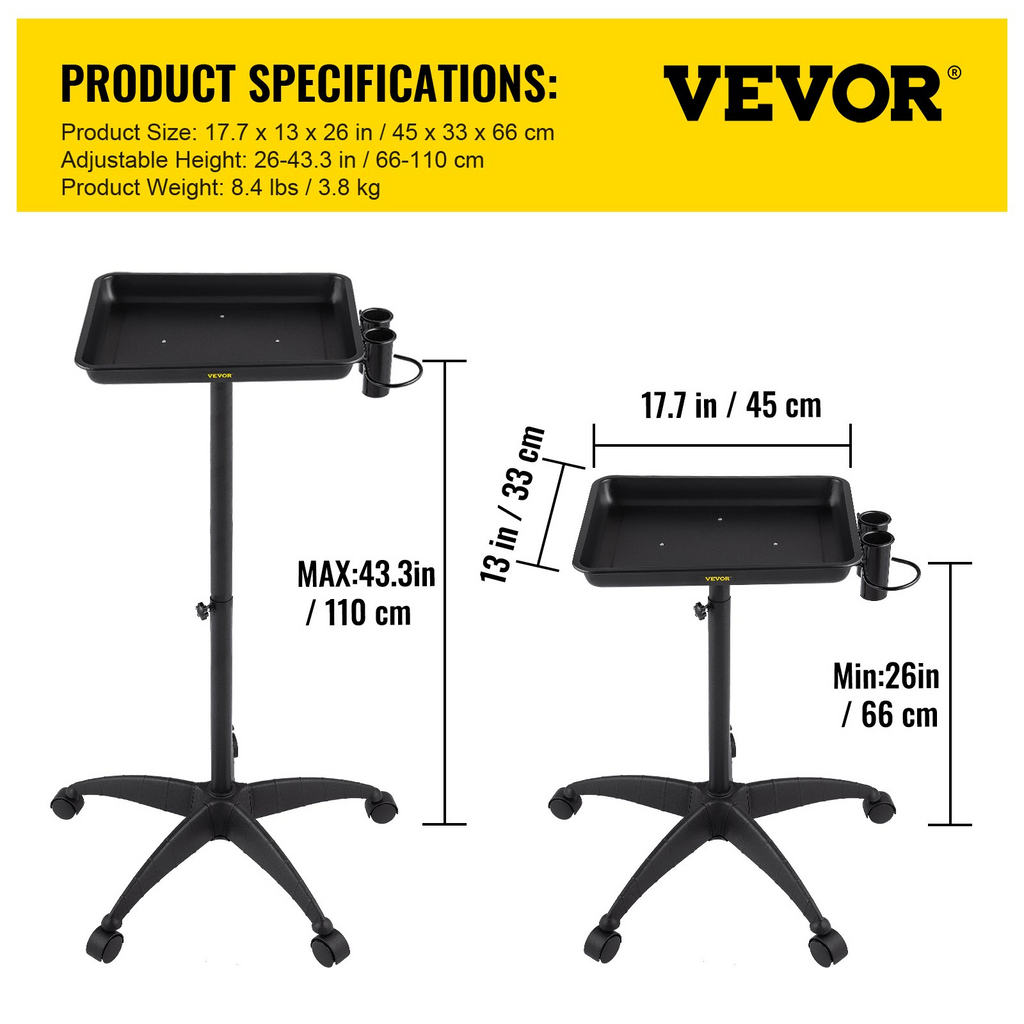 VEVOR Bandeja médica con soporte